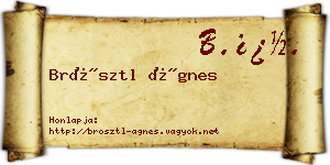 Brösztl Ágnes névjegykártya