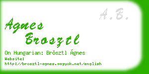 agnes brosztl business card