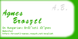 agnes brosztl business card